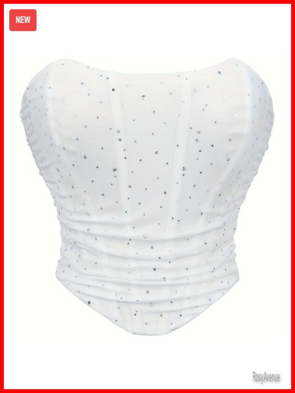 Strapless Sequin Corset Top Lace Up Bustier Clubwear